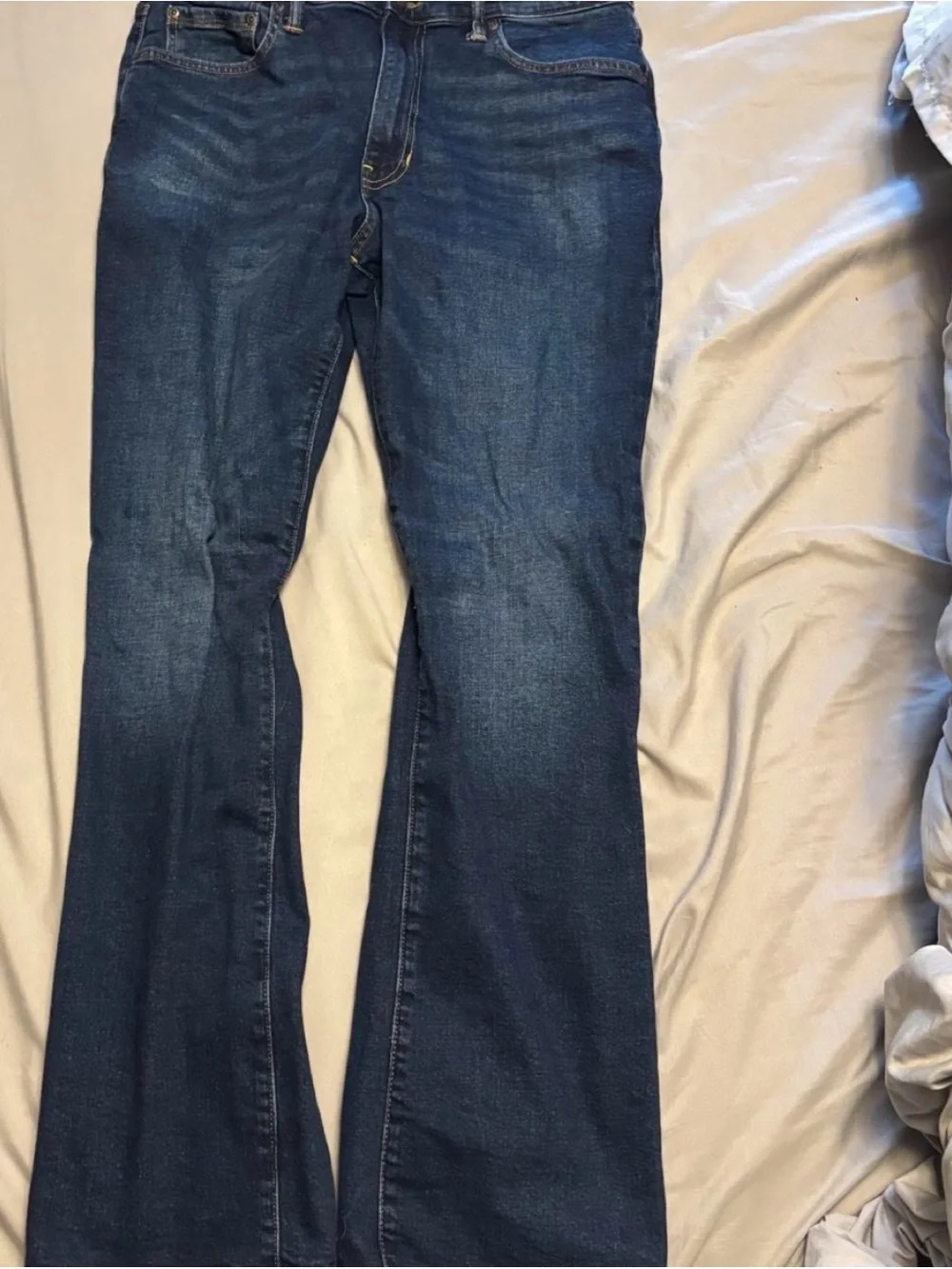 Men’s Dark Blue Denim Flare Jeans